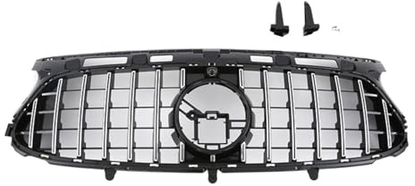 DACOLWZING Griglia anteriore for auto, griglia paraurti anteriore, griglia radiatore compatibile for Mercedes Nuova Classe GLA H247 GLA250 GLA200 AMG Linea 2020-2024 GTR Stile Panamericana(Silver)
