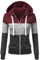 Newbestyle Jacke Damen Sweatjacke Hoodie Sweatshirt Pullover Oberteile Kapuzenpullover,Wine Red,XL