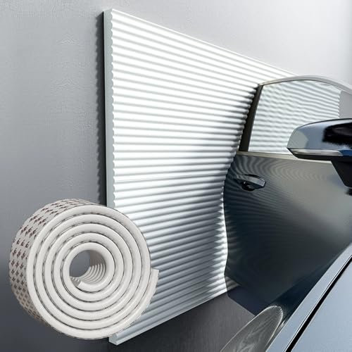 Protezione della Parete del Garage, Paracolpi Garage Auto da Muro, Gommapiuma Adesiva, Proteggi Portiera per Porte Auto, Garage e Carport, Impermeabile Ammortizzanti(Bianca,200 cm x 20 cm)
