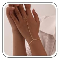 Inateannal Boho Satellite Hand Chain Ring Armband Gold Bead Finger Chain Armband Sklave Finger Ring Armband Bead Handgelenk Sklave Armband Kettenschmuck Für Frauen