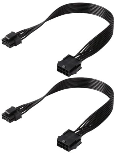 Rfeeuubft 2Pcs CPU 8 Pin Extension Cable Motherboard ATX CPU 8 Pin Female to 8(4+4) Pin Male Extension Cable for Power Supply PSU