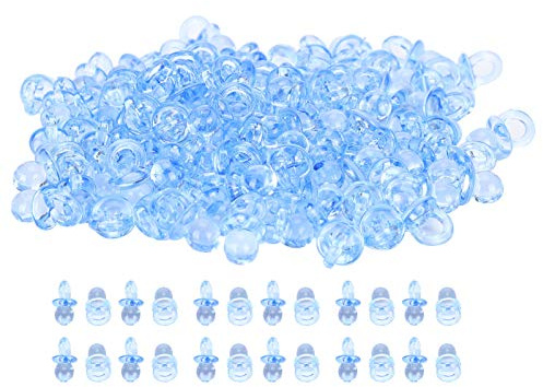 200 Stück Acryl Schnuller, 20x10x10mm Mini Babynippel für Babyparty Spiel, Geburtstag Geschlecht Enthüllen Party Mini Dekoration (Blue)