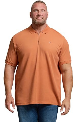 BadRhino Big & Tall Waffle Texture Zip Polo Shirt - Men's - Plus Size Curve