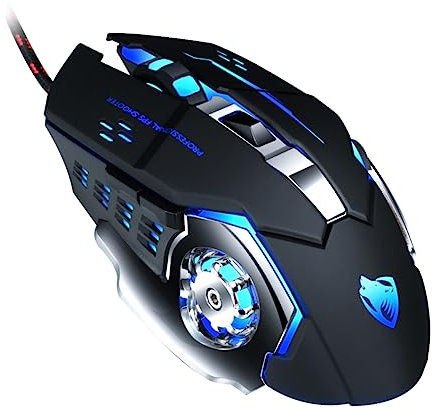 Homoyoyo Souris Gaming Filaire USB Ergonomique pour Pc Et Ordinateur Portable Design Et Confortable Plug and Play Noire