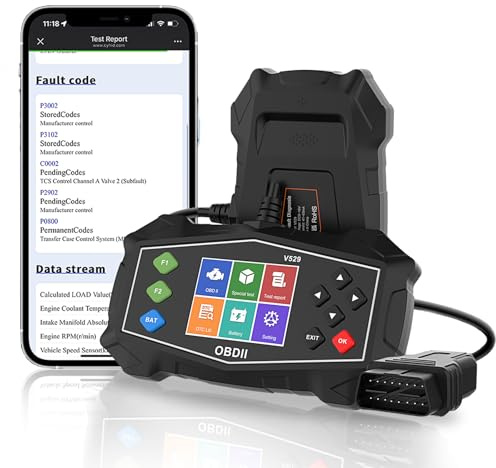 SinoTrack OBD2 Scanner with 2.8 inch Screen Tablet, Professional Car Diagnostic Tool with Battery Test, Carbon Deposit Detection, Data Stream I/M Readiness, Check Engine Engine Light Code Reader