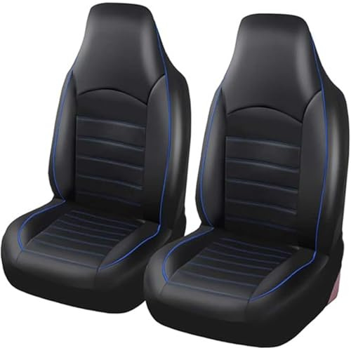 WXEXUDIN 2Pcs Autositzbezüge Für Audi 80 B4 Saloon 1991-1994,Vorne Autositz Schonbezug Sets Leder Sitzbezug rutschfest Atmungsaktiv Autositz Innenraum Zubehör,Blue