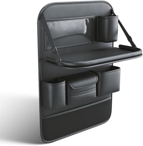 HAVERN Auto Rückenlehne Organizer für Arteon VW CC 2019-2023, Rücksitz-Organizer mit Klapptisch, Wasserdichtes Rückenlehnenschutz Organizer,Black/A