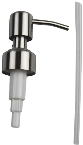 Seifenspender-Pumpkopf aus 304 Edelstahl, mit 14 cm Schlauch für 25 mm Flaschenmund, silberfarben