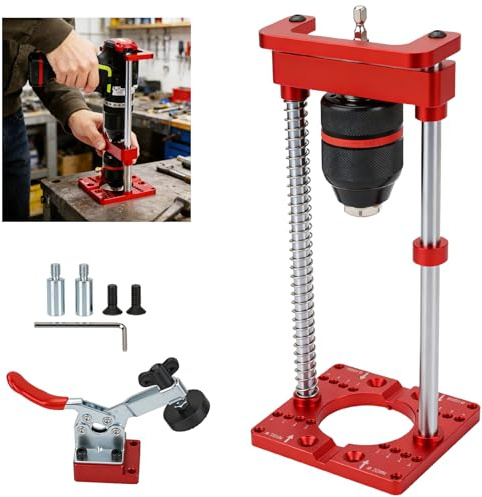 Support de Forage et Support de Perceuse, Réglable Support de Forage | Dispositif de Perçage Portable pour Bois, Aide au Perçage Portable, Support de Perçage avec Mandrin pour Perçage Précis Dans