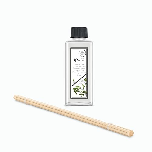ipuro Essentials Nachfüller BLACK BAMBOO Raumduft 200 ml - Refill Raumerfrischer mit Jasmin, Zitrone, Apfel, & Holzige Amber-Moschus Note Duft Aroma - Diffuser, Lufterfrischer Nachfüllflasche