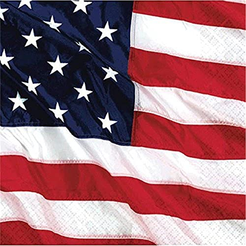 Cocktail-Servietten: USA-Design, 2lg. 24,7 x 24,7 cm, 16er-Pack, Papier