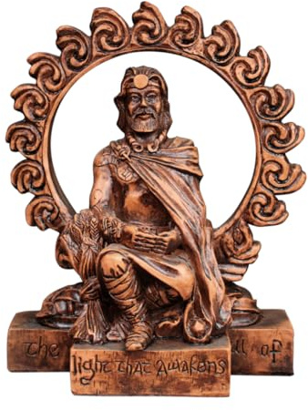 Kleine Celtic God Lugh Statue Holz-Finish