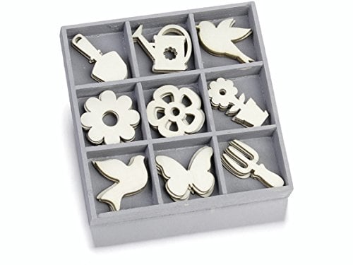 Knorr Prandell 2118521033 Holzornamentbox, Motiv Gartengeräte, Blumen