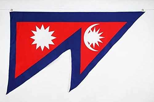 AZ FLAG - Drapeau Népal - 90x60 cm - Drapeau Népalais 100% Polyester Avec Oeillets Métalliques Intégrés - Pavillon 50 g