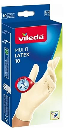VILEDA - Guanti Multi Latex senza polvere, taglia S/M, confezione da 10 unità