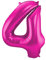Folat 631945 - Folienballon Zahl 4 - magenta - ca. 86 cm