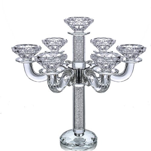 QF Candelabro de cristal (7 brazos), diseño elegante, decoracion