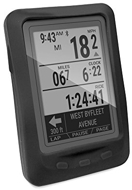 TUFF LUV Silicone Gel Skin Case Cover With Screen Protector Compatible With Wahoo Elemnt - Black