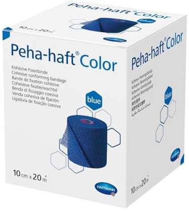 Peha-haft Color Blau Die kohäsive, elastische Fixierbinde mit dem zweifachen Hafteffekt (10 cm x 20 m)
