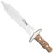 Cudeman Cuchillo 104-L hoja de acero inoxidable ACX-380 de 24 cm, empuñadura de madera de olivo natural de 14 cm para caza, pesca, supervivencia y bushcraft + Portabotellas regalo