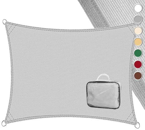 LOLAhome Toldo Vela de Sombra ANTICHARCOS | 3,5x5 m Rectangular Gris | Fibras Alta Resistencia 200gr/m² HDPE, Protección UV, Transpirable | para Exteriores: Jardín, Patio, Terraza