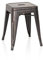 hjh OFFICE 645034 Metall Hocker VANTAGGIO Schwarz/Gold Sitzhocker im Industry-Design, stapelbar, niedrig