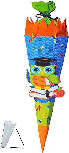 alles-meine.de GmbH stabile Spitze - aus Kunststoff - verschiedenes Zubehör frei wählbar - passend für BASTELSET Schultüte Eule mit Buch - 85 cm - mit/ohne Kunststoff Spitz..