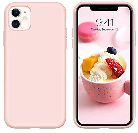 DUEDUE for iPhone 11 Case, Pink Sand Silicone Slim Shockproof Case for Apple iPhone 11 6.1