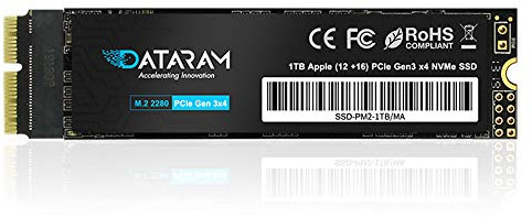DATARAM 1TB M.2 M-Key PCIe NVMe SSD per MacBook, Mac Pro, Air, Mini, iMac 2013-16
