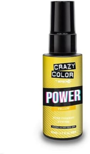 CRAZY COLOR - TINTE Crazy Color Pure Pigment Power Yellow 50ML, Negro, Estandar, 50