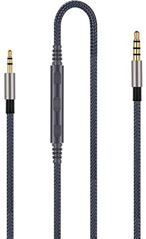 Audiokabel- 鈥� kompatibel mit AKG N60 N60NC Y45BT Y50 Y50BT Y40 Y55 K845BT K840KL Kopfh枚rer und iPhone iPod Apple-Ger盲ten mit integriertem Mikrofon und Lautst盲rkeregler