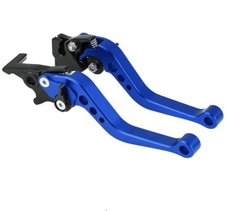 huaer Palanca de freno de embrague, par de 22 mm 7/8 CNC Aluminio Motocicleta Embrague Palanca de freno de tambor Manija Palanca de freno de embrague universal,(Azul)