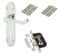 Haven Heritage Door Handle Set Polished Chrome Epsom Style, Victorian Scroll, 2.5 Mortice Lock and Handle, Includes Hinges, Secure Door Lock System - 1 Complete Set