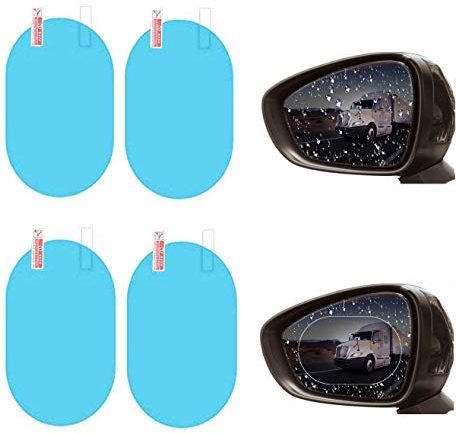 Bessy shop 4Pcs Auto Rückspiegel Film,Auto Rückspiegel Folie, HD Wasserdicht Anti-Beschlag-Spiegel Schutzfolie für Geeignet für die Meisten Autos für Autospiegel und Seitenfenster.