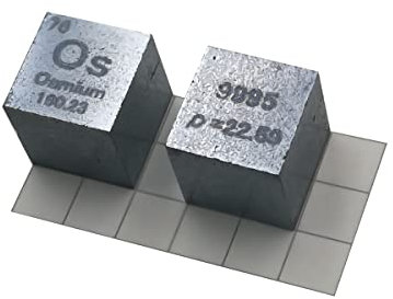 嘉信誉 Osmium (Os) Dichtewürfel, Laborqualität, präzise über 99,9 % hochrein, verwendet für Laborversuche, persönliche Hobbys und Sammlungen (Größe: 10 mm, Farbe: matt)
