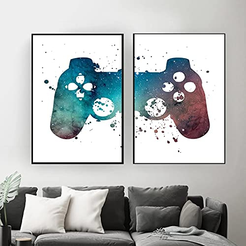 Abstrakte Game Console Control Handle Poster und Drucke Leinwand Gemälde Wandkunst Bilder für Wohnzimmerdekoration19.6x 27.5(50x70cm)x2 Kein Rahmen