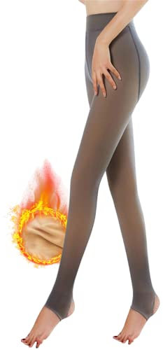 CheChury Collant Polaire Femme Grande Taille Chaud Toison Collant Doublé Polaire Translucide Slim Extensible Femmes Collants Thermiques Taille Haute Leggings d'hiver en Plein Jambes Minceur,Noir,320g