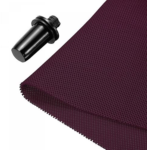 sourcing map Speaker Grill Cloth 20 x 63 Inch Stereo Mesh Fabric Protective Dustproof Cloth with Speaker Grill Guides Peg for Home Speaker Repair Burgundy