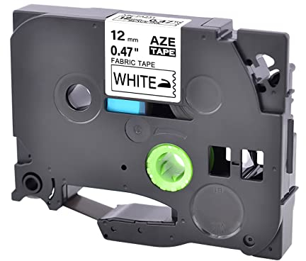 Cruxer Replacement for Brother Iron on Fabric Tape Tze-FA231 Black on White Clothing Label Tape Work with Brother Ptouch PT-H101C PT-H107 GL-100 PT-H110 PT-H105 PT-2730VP PT-E100, 12mm x 3m, 1 Pack