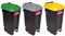 Tayg Lote de Cubos de Basura de Reciclaje para Hogar y Horeca, Capacidad 120L, Dimensiones 60x56,8x88,6 cm, Cubo Reciclaje 3 Compartimentos