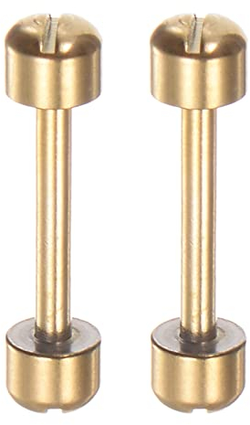 sourcing map 2pcs Montre Vis Tube Tige 16mm Intérieur Dia Acier Inoxydable Acier Montre Bracelet Épingles, Or Ton
