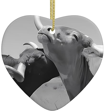 Tier Kuh Bild Druck Personalisierte Weihnachtskugel Keramik Weihnachten Hängende Ornament Weihnachtsbaum Dekoration Für Freund Freundin Frau Xmas Geschenke