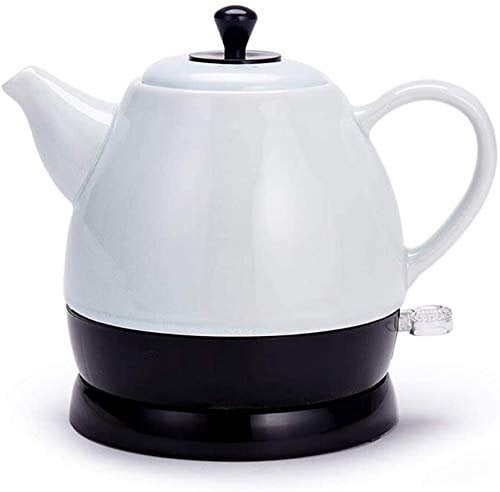 Kettles, Ceramic Electric Kettle Cordless Water Teapot, Teapot-Retro 1L Jug, 1350W Water Fast for Tea, Coffee, Soup, Oatmeal-Removable Base, Automatic Power Off,Boil Dry Protection/White Anniversary