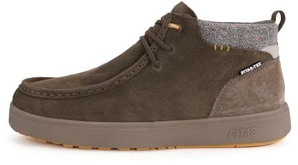 WALK IN PITAS | BAIKAL | Stivali casual da uomo | Stivaletti in pelle| Scarpa urbani | Mocassini | Nautiche invernali | Sneakers Casual | Calzatura Senza lacci | Calzature Walkinpitas | Kaki | 42