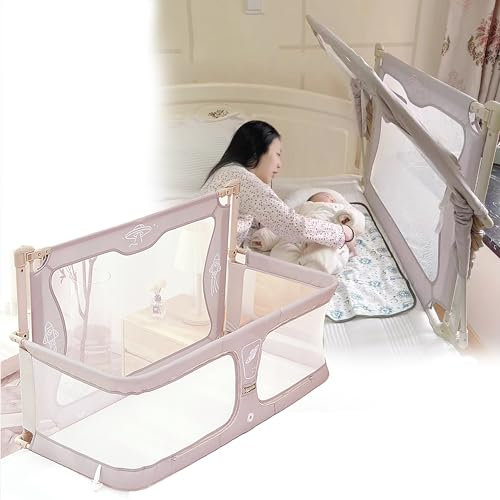 3 en 1 Berceau bébé, Lit de bébé de Chevet,berceaux pliants, pour kinderkraft cododo,lit de bébé Portable avec moustiquaire,fenêtre en maille respirante et visible,housse de doublure douce et lavable