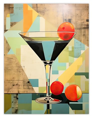 Artery8 Cocktail Drink Abstract Geometric Kitchen Artwork Extra Large XL Wall Art Poster Print