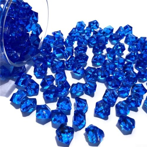 150 Stück künstliche Acryl-Diamanten Edelsteine glitzernde Steine Kunststoff Eis Felsen Vase Pflanze Dekoration (dunkelblau)