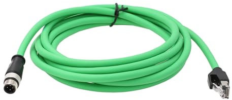 HangTon M12 4Pin D-Code RJ45 Cat5e Ethernet Kabel Hasta Keyence IV2 SR-2000 Barcodeleser Sensor Netzwerk Switch PoE geschirmt 25m