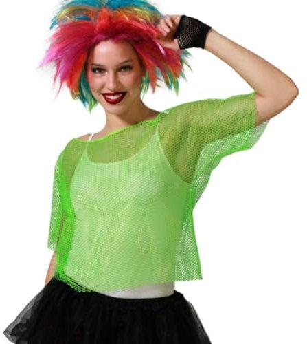 BigBuy Fashion Camiseta de Manga Corta Mujer Rejilla Verde