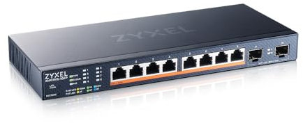 Zyxel 8-Port Multi-Gig 2.5G Cloud/Smart-Managed PoE++ Switch | 8x PoE++ (60W) | 2x 10G SFP+ | Desktop/Wall Mount [XMG1915-10EP]